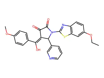 1-(6-ethoxy-1,3-benzothiazol-2-yl)-3-hydroxy-4-(4-methoxybenzoyl)-5-(pyridin-3-yl)-2,5-dihydro-1H-pyrrol-2-one structure