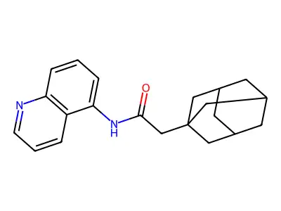 2-(1-adamantyl)-N-quinolin-5-ylacetamide structure