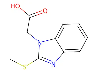 [2-(Methylthio)-1H-benzimidazol-1-yl]acetic acid structure