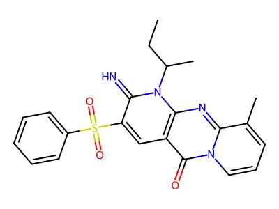 5-(benzenesulfonyl)-7-(butan-2-yl)-6-imino-11-methyl-1,7,9-triazatricyclo[8.4.0.0^{3,8}]tetradeca-3(8),4,9,11,13-pentaen-2-one structure