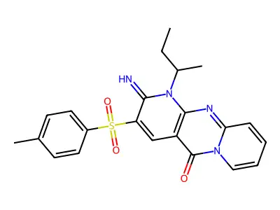 1-(sec-Butyl)-2-imino-3-tosyl-1H-dipyrido[1,2-a:2',3'-d]pyrimidin-5(2H)-one structure