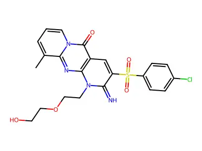 3-((4-Chlorophenyl)sulfonyl)-1-(2-(2-hydroxyethoxy)ethyl)-2-imino-10-methyl-1H-dipyrido[1,2-a:2',3'-d]pyrimidin-5(2H)-one structure
