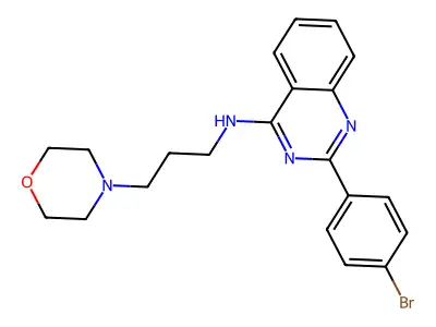 2-(4-bromophenyl)-N-(3-morpholin-4-ylpropyl)quinazolin-4-amine structure