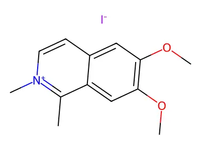 6,7-Dimethoxy-1,2-dimethylisoquinolin-2-ium iodide structure