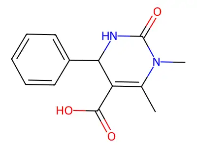 1,2,3,4-Tetrahydro-1,6-dimethyl-2-oxo-4-phenyl-5-pyrimidinecarboxylic acid structure