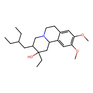 2H-Benzo[a]quinolizin-2-ol, 2-ethyl-3-(2-ethylbutyl)-1,3,4,6,7,11b-hexahydro-9,10-dimethoxy- structure