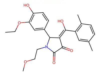 4-(2,5-dimethylbenzoyl)-5-(3-ethoxy-4-hydroxyphenyl)-3-hydroxy-1-(2-methoxyethyl)-2,5-dihydro-1H-pyrrol-2-one structure