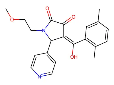 4-(2,5-dimethylbenzoyl)-3-hydroxy-1-(2-methoxyethyl)-5-(pyridin-4-yl)-2,5-dihydro-1H-pyrrol-2-one structure
