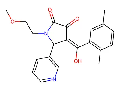 4-(2,5-dimethylbenzoyl)-3-hydroxy-1-(2-methoxyethyl)-5-(pyridin-3-yl)-2,5-dihydro-1H-pyrrol-2-one structure