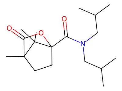 N,N-diisobutyl-4,7,7-trimethyl-3-oxo-2-oxabicyclo[2.2.1]heptane-1-carboxamide structure