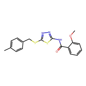 2-methoxy-N-(5-((4-methylbenzyl)thio)-1,3,4-thiadiazol-2-yl)benzamide structure