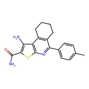 1-amino-5-(4-methylphenyl)-6,7,8,9-tetrahydrothieno[2,3-c]isoquinoline-2-carboxamide structure