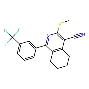 3-(methylsulfanyl)-1-[3-(trifluoromethyl)phenyl]-5,6,7,8-tetrahydro-4-isoquinolinecarbonitrile structure