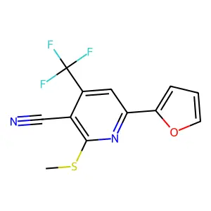 6-(2-Furyl)-2-(methylsulfanyl)-4-(trifluoromethyl)nicotinonitrile structure