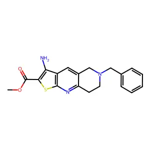 methyl 3-amino-6-benzyl-5,6,7,8-tetrahydrothieno[2,3-b][1,6]naphthyridine-2-carboxylate structure