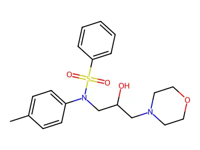 N-[2-hydroxy-3-(morpholin-4-yl)propyl]-N-(4-methylphenyl)benzenesulfonamide structure