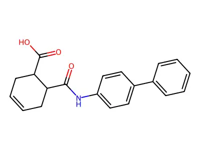 6-[(4-Phenylphenyl)carbamoyl]cyclohex-3-ene-1-carboxylic acid structure