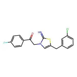 2-[5-(3-chlorobenzyl)-2-imino-1,3-thiazol-3(2H)-yl]-1-(4-fluorophenyl)ethanone structure
