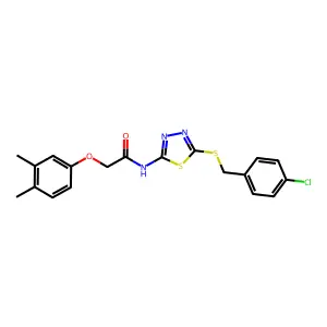 N-{5-[(4-chlorobenzyl)sulfanyl]-1,3,4-thiadiazol-2-yl}-2-(3,4-dimethylphenoxy)acetamide structure