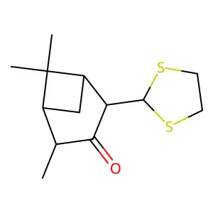 Bicyclo(3.1.1)heptan-3-one, 2-(1,3-dithiolan-2-yl)-4,6,6-trimethyl- structure