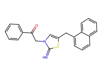2-{2-Imino-5-[(naphthalen-1-yl)methyl]-1,3-thiazol-3(2H)-yl}-1-phenylethan-1-one structure