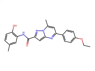 5-(4-ethoxyphenyl)-N-(2-hydroxy-5-methylphenyl)-7-methylpyrazolo[1,5-a]pyrimidine-2-carboxamide structure