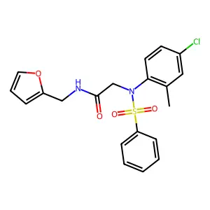 2-[N-(benzenesulfonyl)-4-chloro-2-methylanilino]-N-(furan-2-ylmethyl)acetamide structure