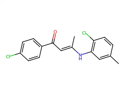(E)-3-(2-chloro-5-methylanilino)-1-(4-chlorophenyl)but-2-en-1-one structure