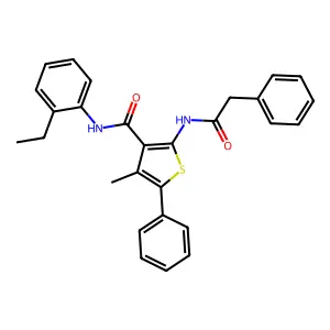 N-(2-Ethylphenyl)-4-methyl-5-phenyl-2-(2-phenylacetamido)thiophene-3-carboxamide structure