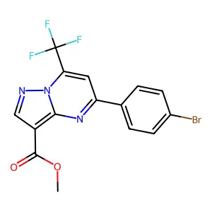 methyl 5-(4-bromophenyl)-7-(trifluoromethyl)pyrazolo[1,5-a]pyrimidine-3-carboxylate structure