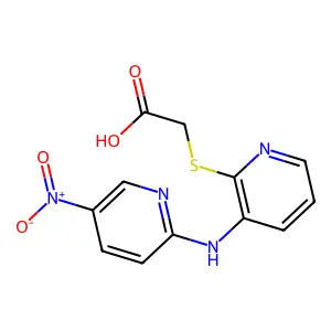 2-[3-[(5-Nitropyridin-2-yl)amino]pyridin-2-yl]sulfanylacetic acid structure