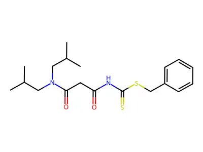 Carbamodithioic acid, (3-(bis(2-methylpropyl)amino)-1,3-dioxopropyl)-, phenylmethyl ester structure