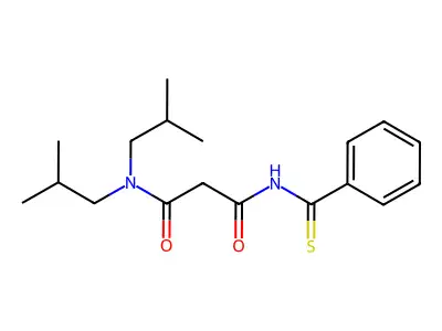 Propanediamide, N,N-bis(2-methylpropyl)-N'-(phenylthioxomethyl)- structure