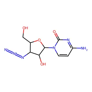 2(1H)-Pyrimidinone, 4-amino-1-(3-azido-3-deoxy-beta-D-arabinofuranosyl)- structure