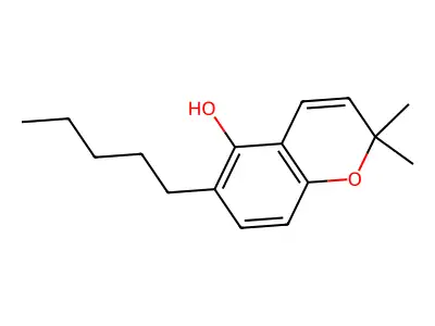 2H-1-Benzopyran-5-ol, 3,4-dihydro-2,2-dimethyl-6-pentyl- structure