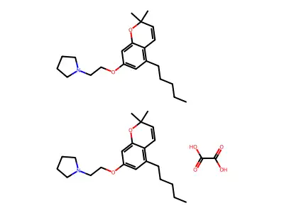 7-(2-Pyrrolidinoethoxy)-2,2-dimethyl-5-n-pentylchromene oxalate structure