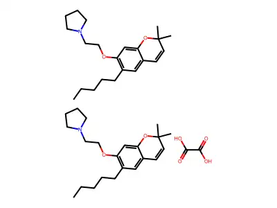 7-(2-Pyrrolidinoethoxy)-2,2-dimethyl-6-n-pentylchromene oxalate structure