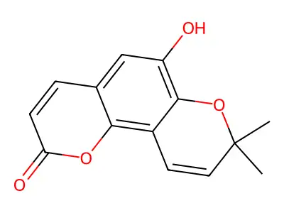 8,8-dimethyl-2H,8H-pyrano[2,3-f]chromene-2,9(10H)-dione structure