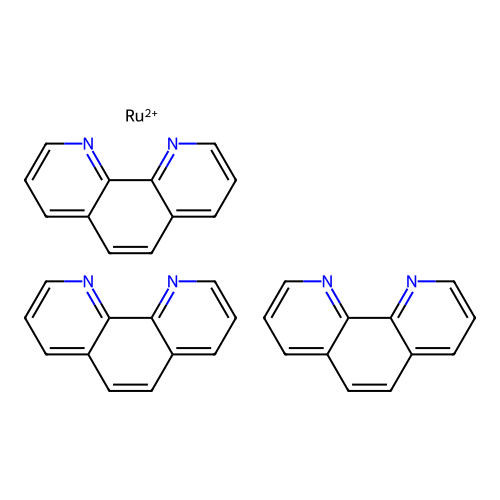 Tris(1,10-phenanthroline)ruthenium(2+) structure