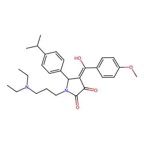 (4E)-1-[3-(diethylamino)propyl]-4-[hydroxy-(4-methoxyphenyl)methylidene]-5-(4-propan-2-ylphenyl)pyrrolidine-2,3-dione structure