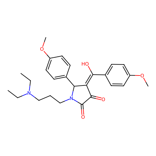 (4E)-1-[3-(diethylamino)propyl]-4-[hydroxy-(4-methoxyphenyl)methylidene]-5-(4-methoxyphenyl)pyrrolidine-2,3-dione structure