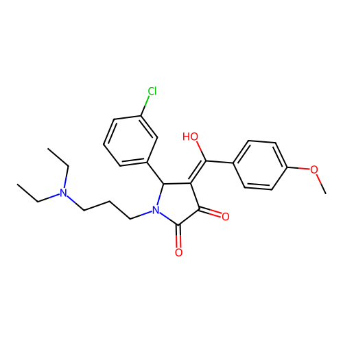 (4E)-5-(3-chlorophenyl)-1-[3-(diethylamino)propyl]-4-[hydroxy-(4-methoxyphenyl)methylidene]pyrrolidine-2,3-dione structure