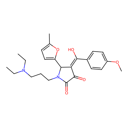 (4E)-1-[3-(diethylamino)propyl]-4-[hydroxy-(4-methoxyphenyl)methylidene]-5-(5-methylfuran-2-yl)pyrrolidine-2,3-dione structure