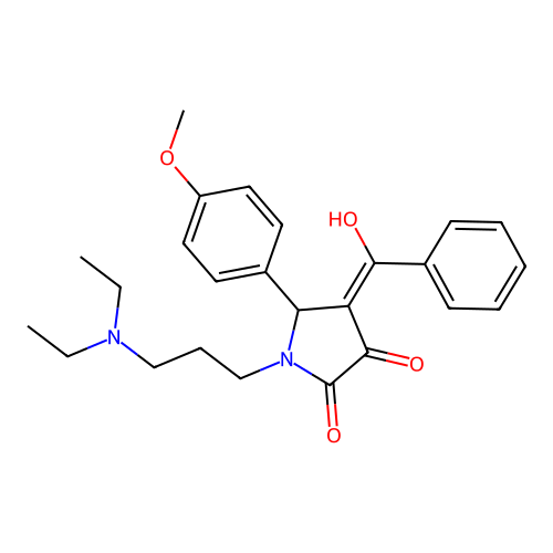 4-benzoyl-1-(3-(diethylamino)propyl)-3-hydroxy-5-(4-methoxyphenyl)-1H-pyrrol-2(5H)-one structure