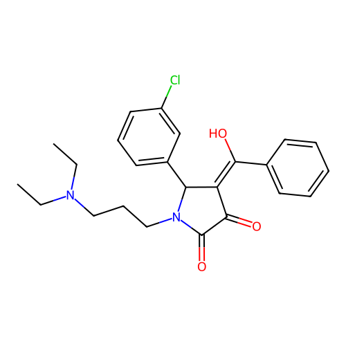 4-benzoyl-5-(3-chlorophenyl)-1-[3-(diethylamino)propyl]-3-hydroxy-2,5-dihydro-1H-pyrrol-2-one structure
