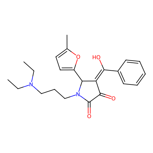 4-benzoyl-1-(3-(diethylamino)propyl)-3-hydroxy-5-(5-methylfuran-2-yl)-1H-pyrrol-2(5H)-one structure
