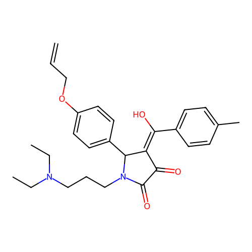 (4E)-1-[3-(diethylamino)propyl]-4-[hydroxy-(4-methylphenyl)methylidene]-5-(4-prop-2-enoxyphenyl)pyrrolidine-2,3-dione structure