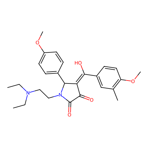 1-[2-(diethylamino)ethyl]-3-hydroxy-4-(4-methoxy-3-methylbenzoyl)-5-(4-methoxyphenyl)-2,5-dihydro-1H-pyrrol-2-one structure