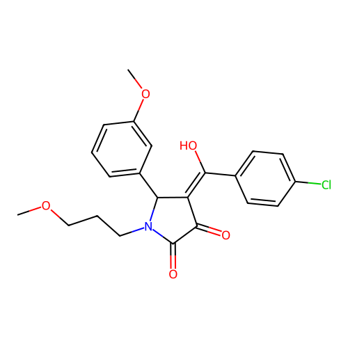 4-(4-chlorobenzoyl)-3-hydroxy-5-(3-methoxyphenyl)-1-(3-methoxypropyl)-1H-pyrrol-2(5H)-one structure
