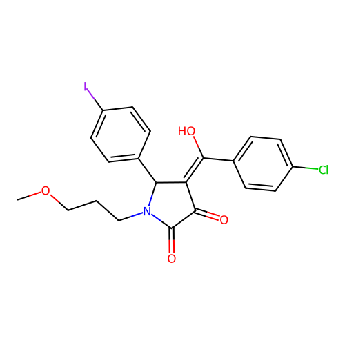 4-(4-chlorobenzoyl)-3-hydroxy-5-(4-iodophenyl)-1-(3-methoxypropyl)-1H-pyrrol-2(5H)-one structure